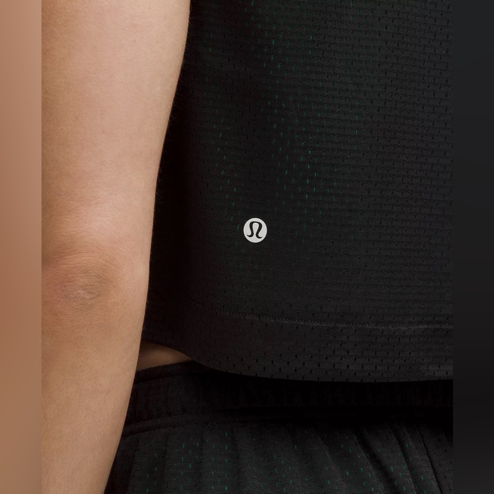 Lululemon Double-Layered Mesh Reversible Tank Top Black Raceway Green Large - Picture 12 of 13